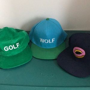 Lot of 3 Odd Future/Golf Wang snap back hats